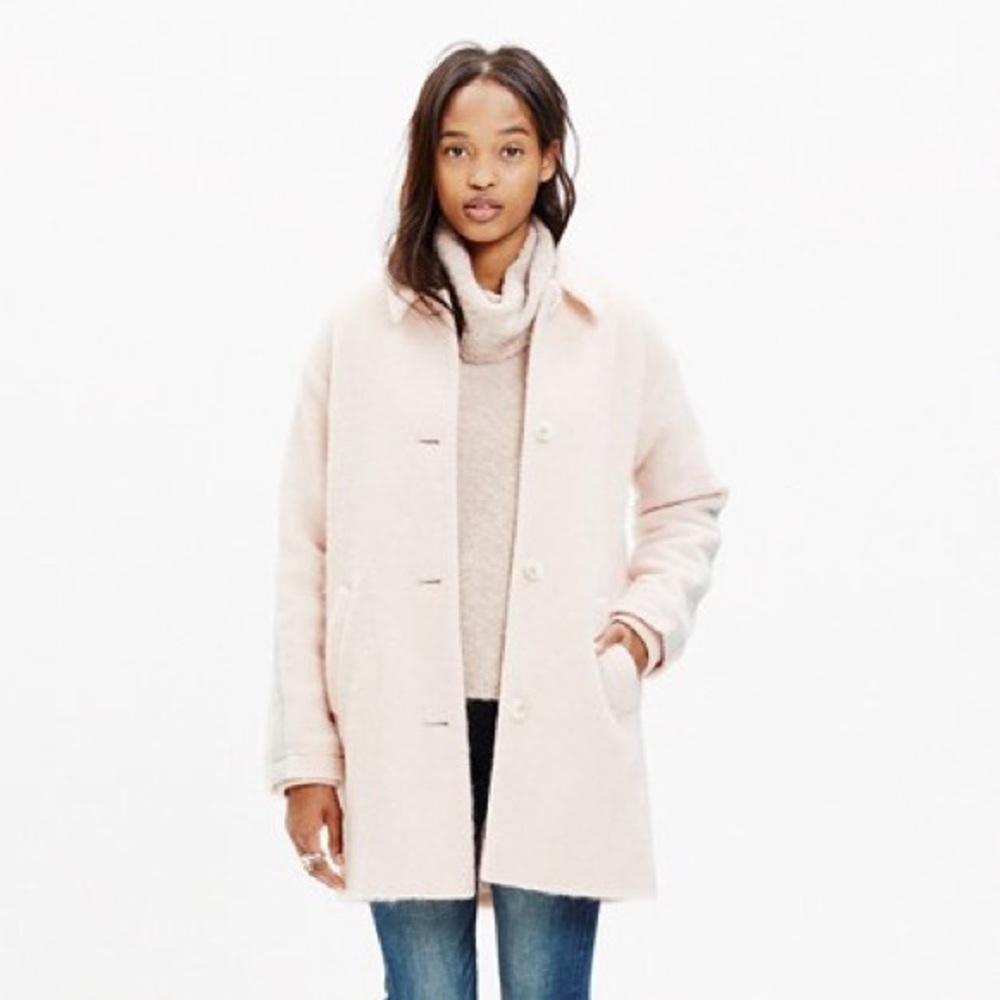 Madewell pink wool coat size medium